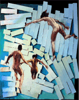 oil painting of falling figures